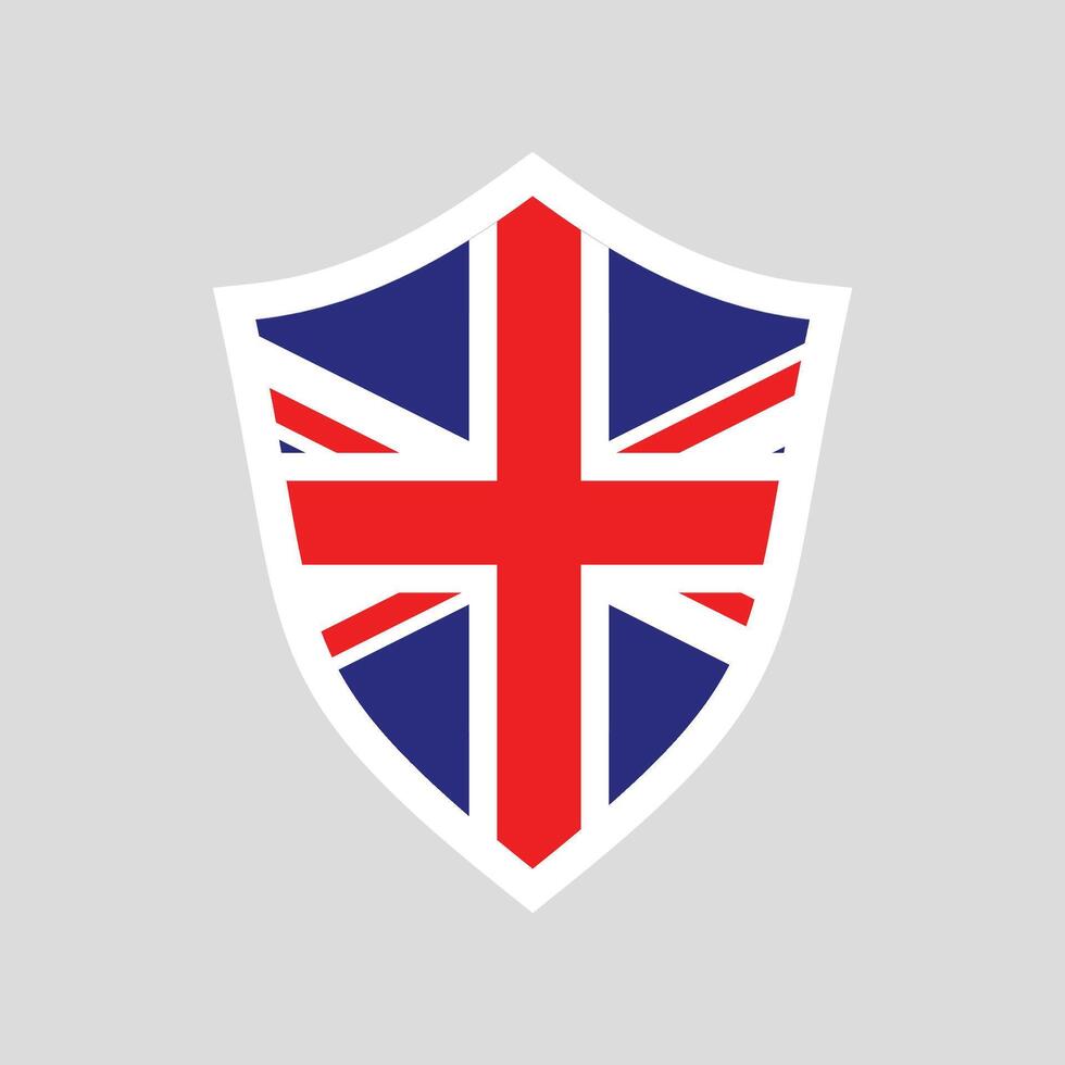 United Kingdom Flag in Shield Shape Frame vector