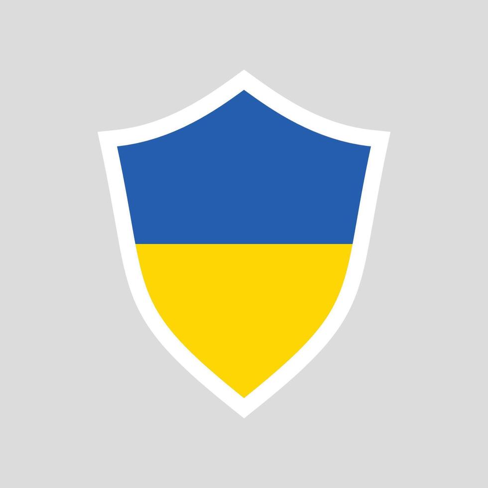 Ukraine Flag in Shield Shape Frame vector