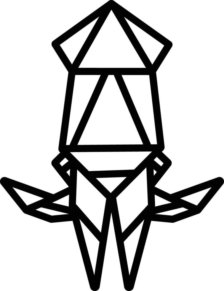 Squid outline illustration vector