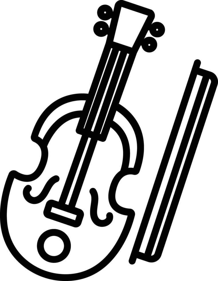 Fiddle outline illustration vector