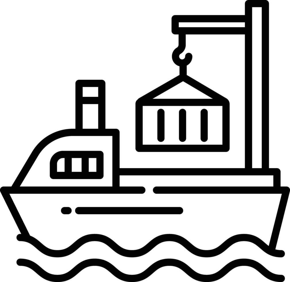 Vessel outline illustration vector