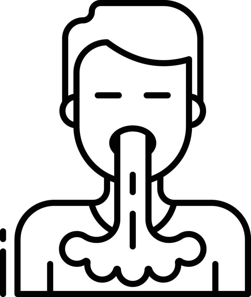 Vomiting outline illustration vector