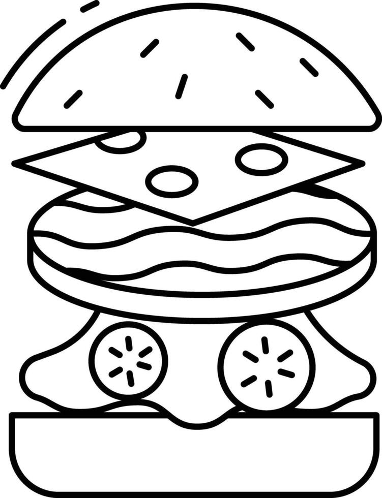 burger outline illustration vector