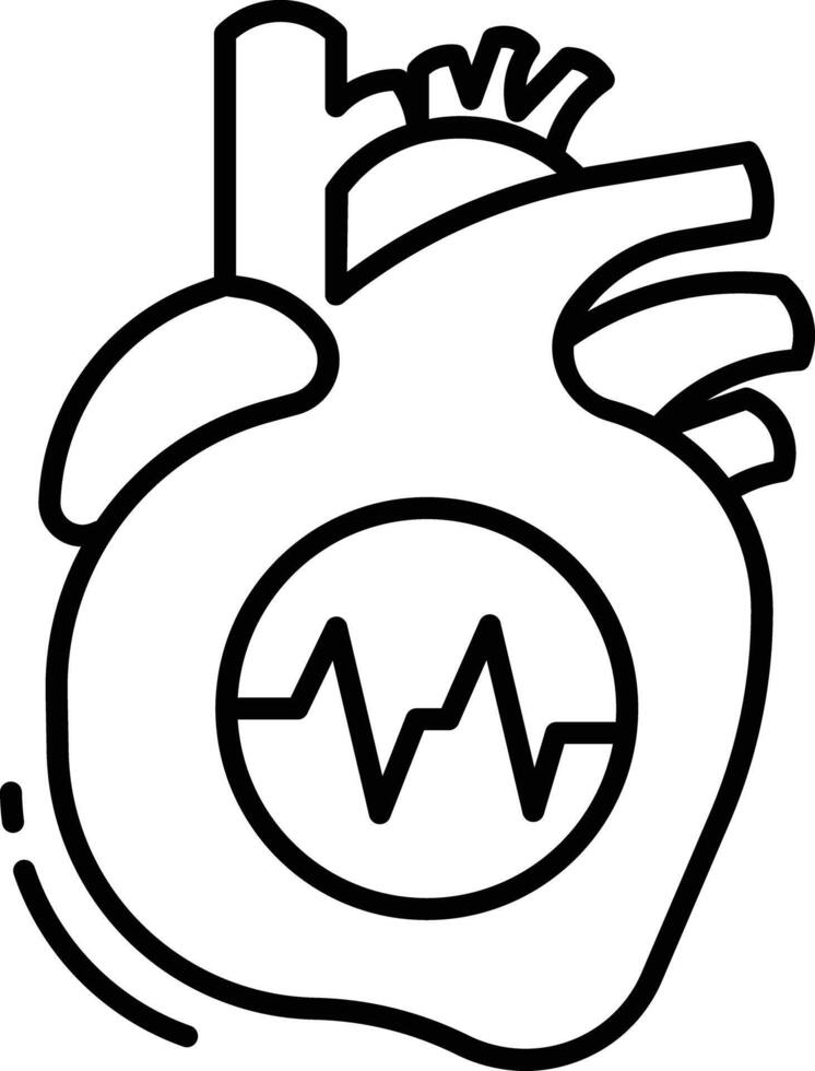 heart disease outline illustration vector