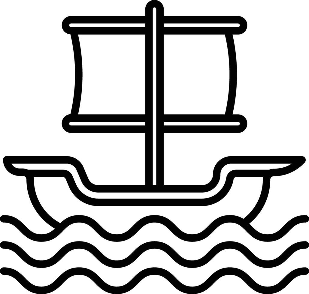 Galleon outline illustration vector
