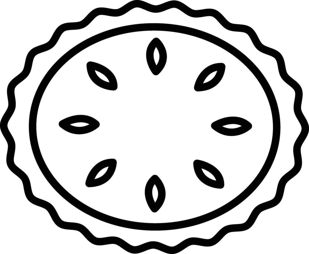 Pie outline illustration vector