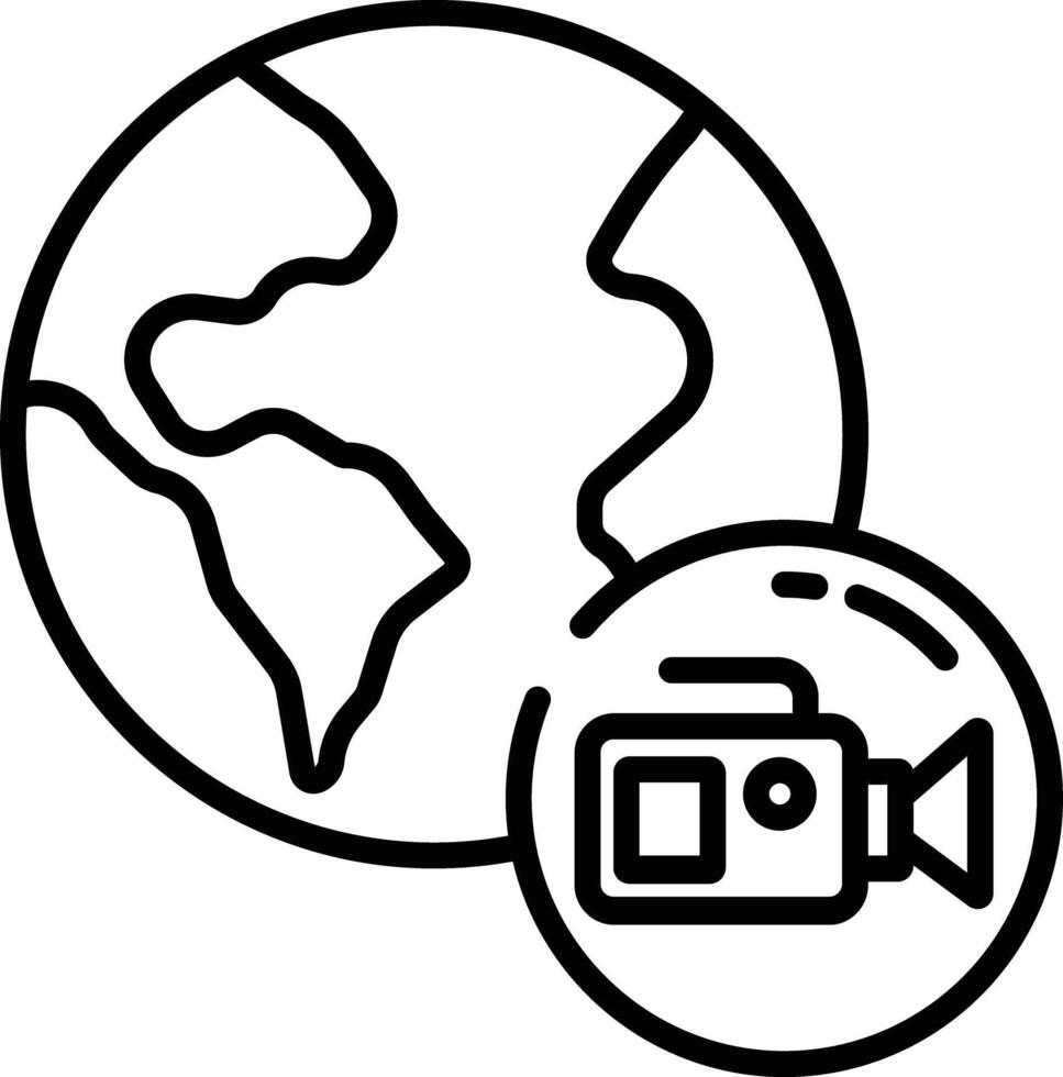 Globe outline illustration vector