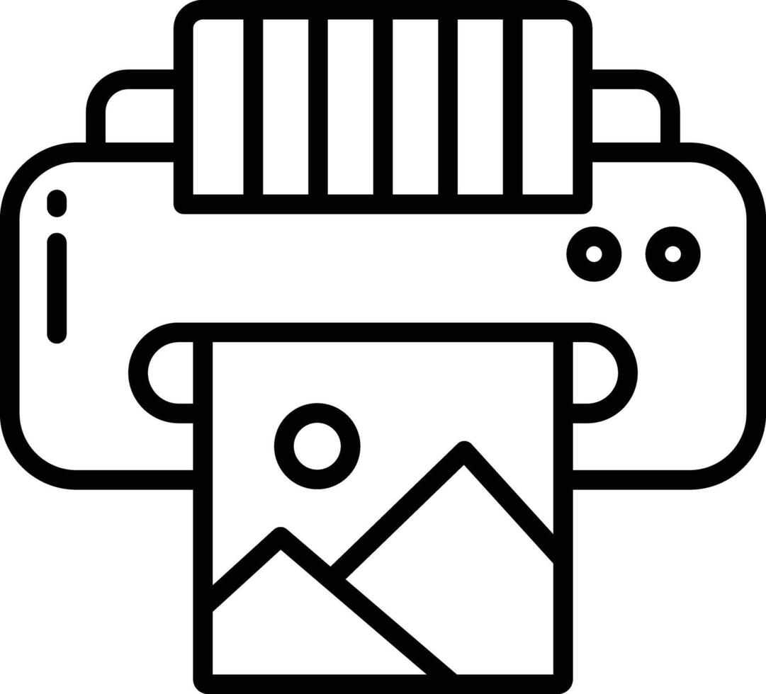 Print outline illustration vector