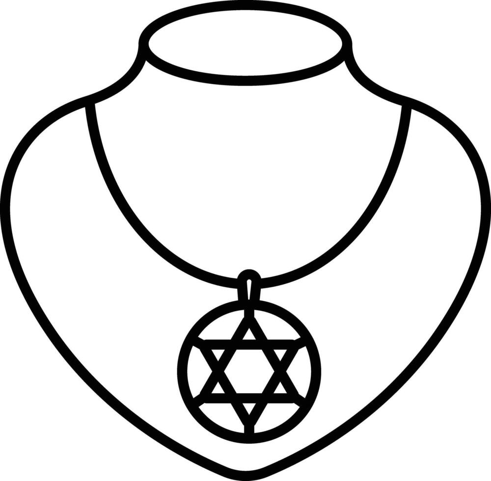 Necklace outline illustration vector