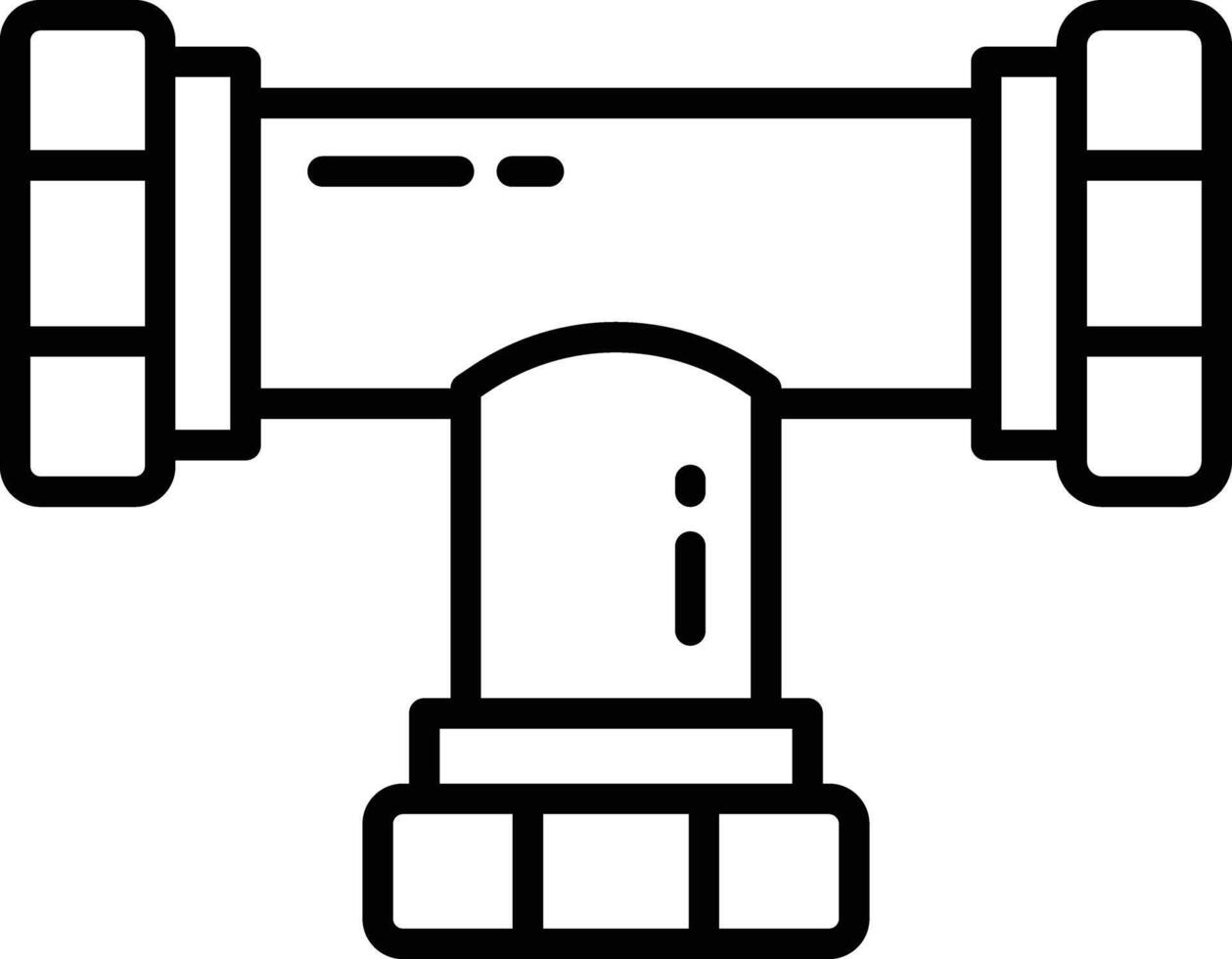 T Shape Pipe outline illustration vector