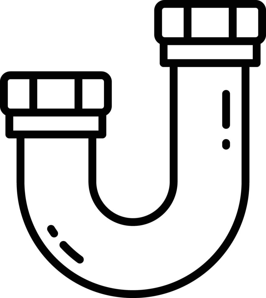 U Shaped Pipe outline illustration vector