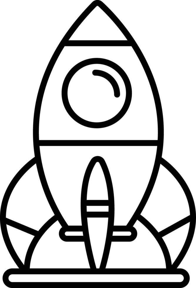 Rocket outline illustration vector