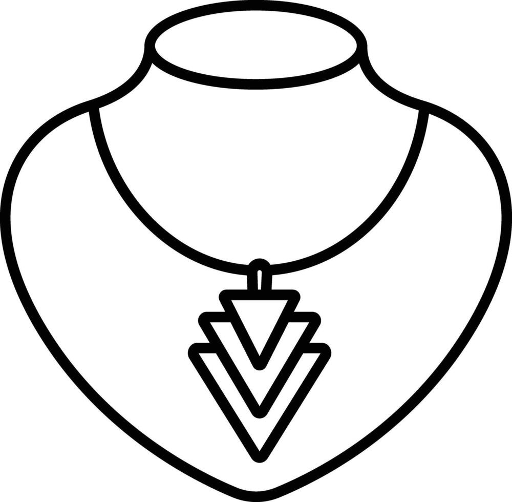 Necklace outline illustration vector