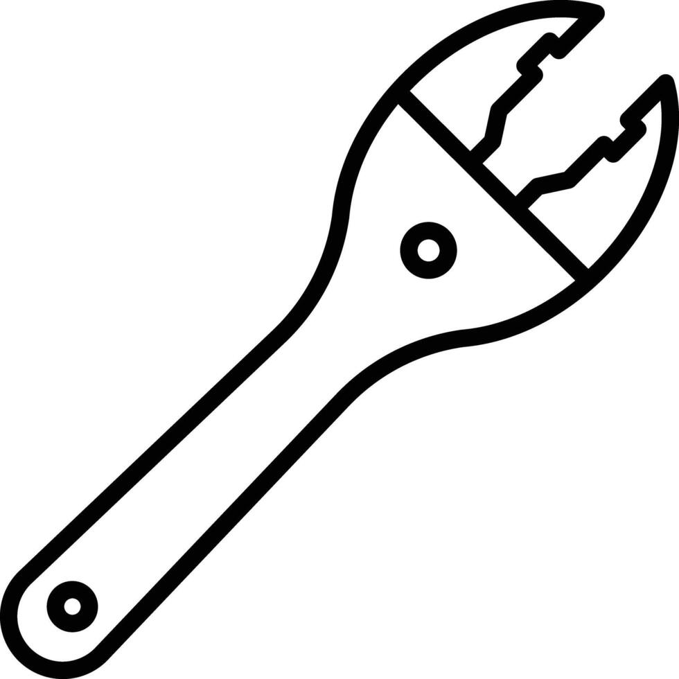Spud Wrench outline illustration vector
