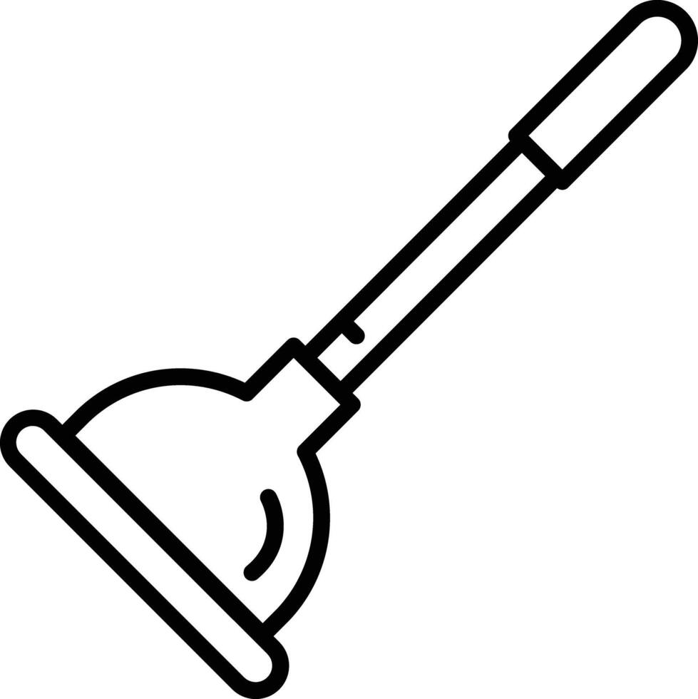 Plunger outline illustration vector