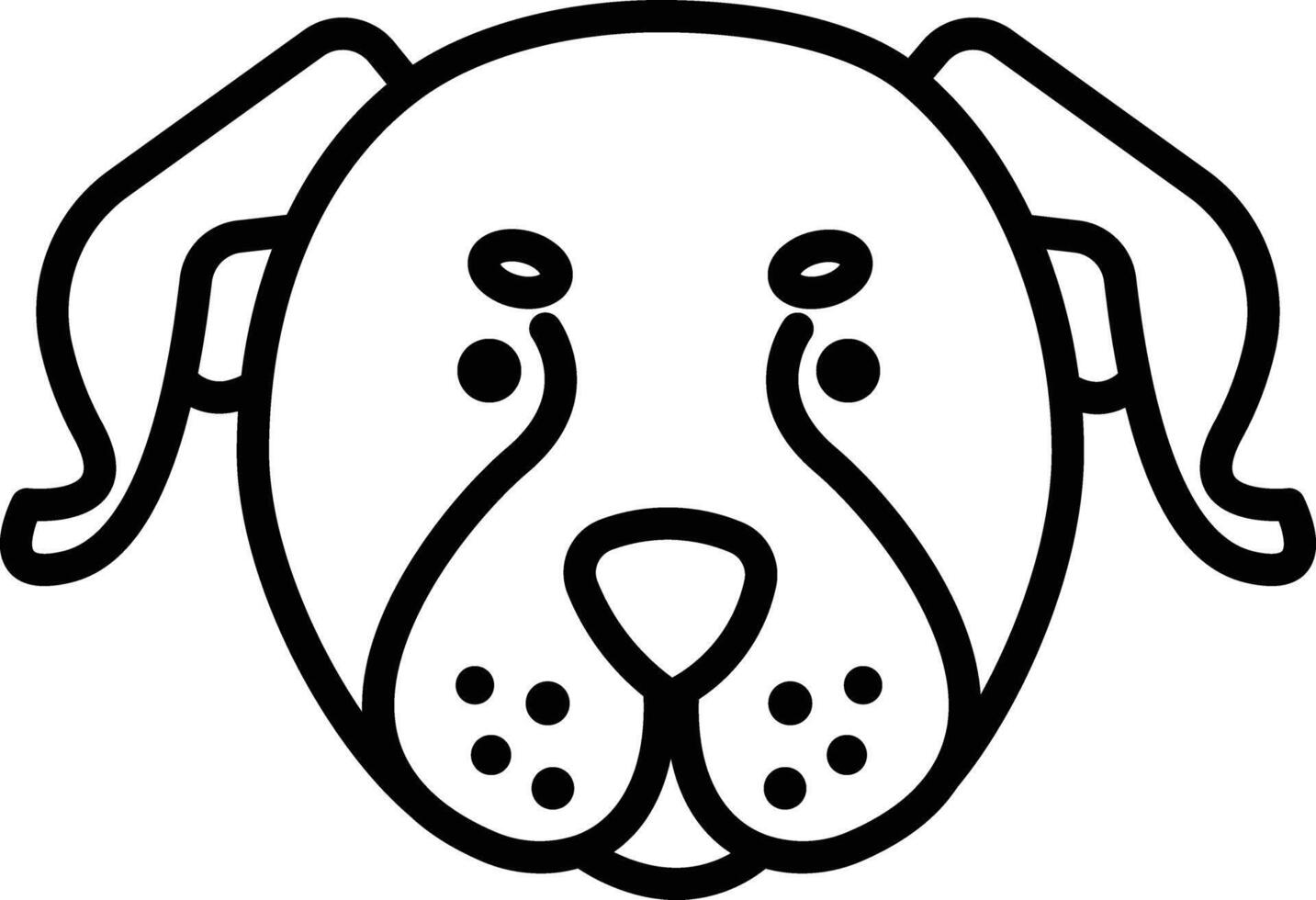 Dog Face outline illustration vector