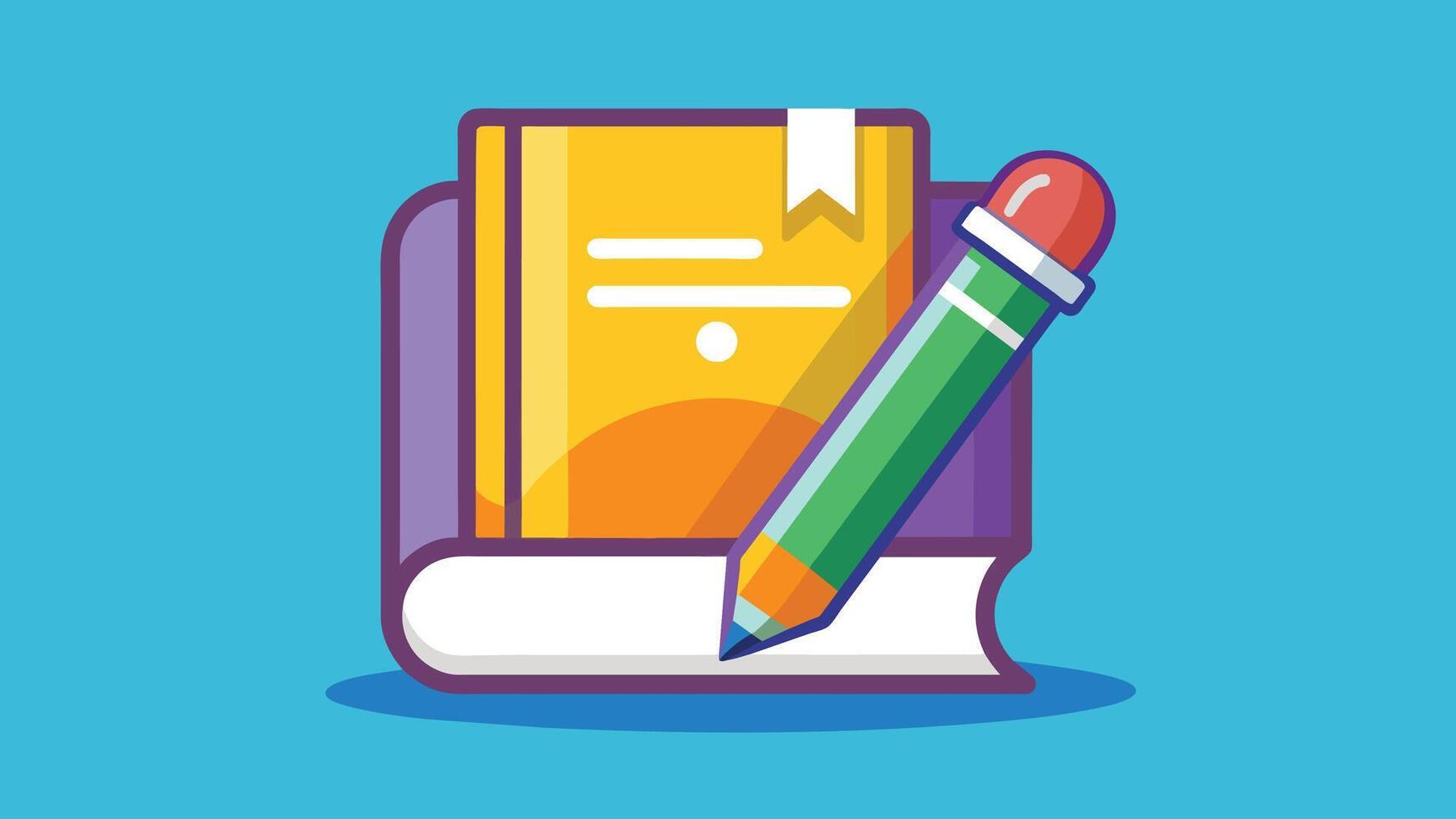 Creative Book and Pen Cartoon Icon Illustration Fun and Functional Designs vector