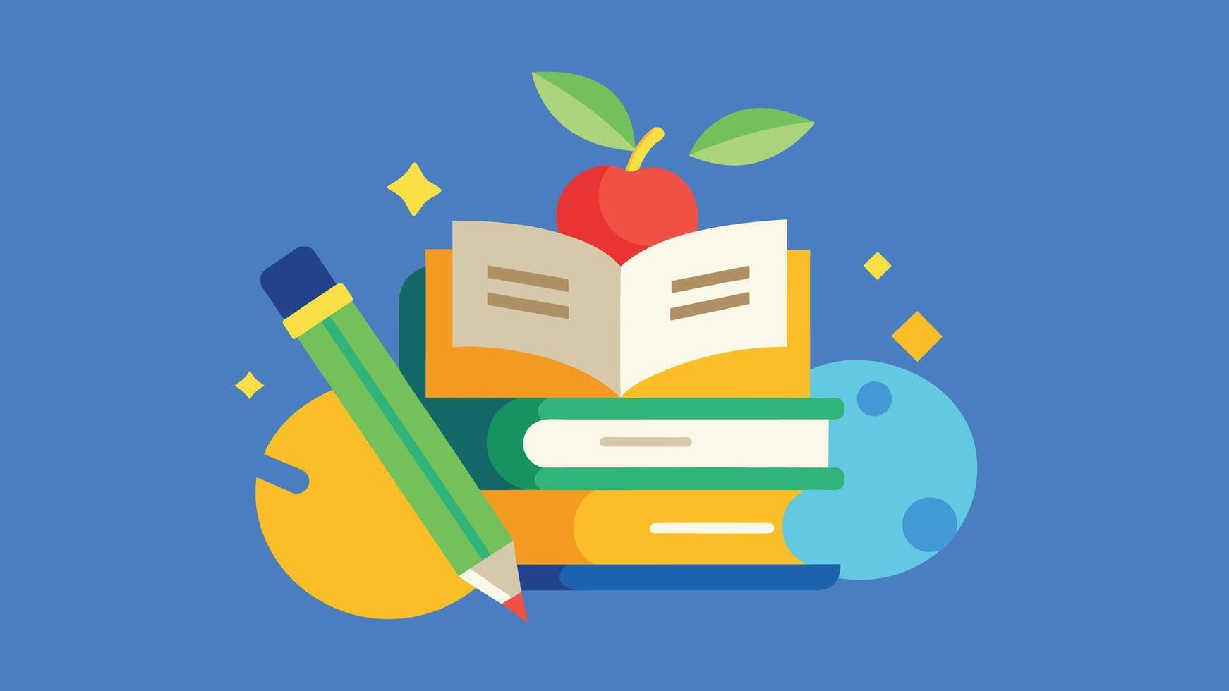 Creative Book and Pen Cartoon Icon Illustration Fun and Functional Designs vector