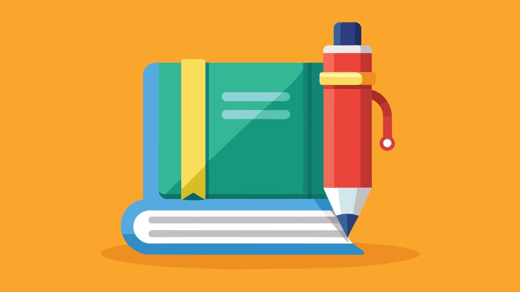 Creative Book and Pen Cartoon Icon Illustration Fun and Functional Designs vector