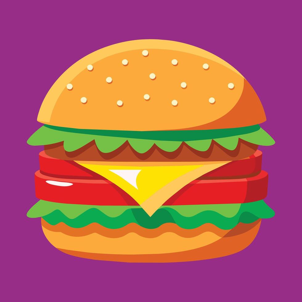 Burger with Cheese Illustration for Mouthwatering Designs vector