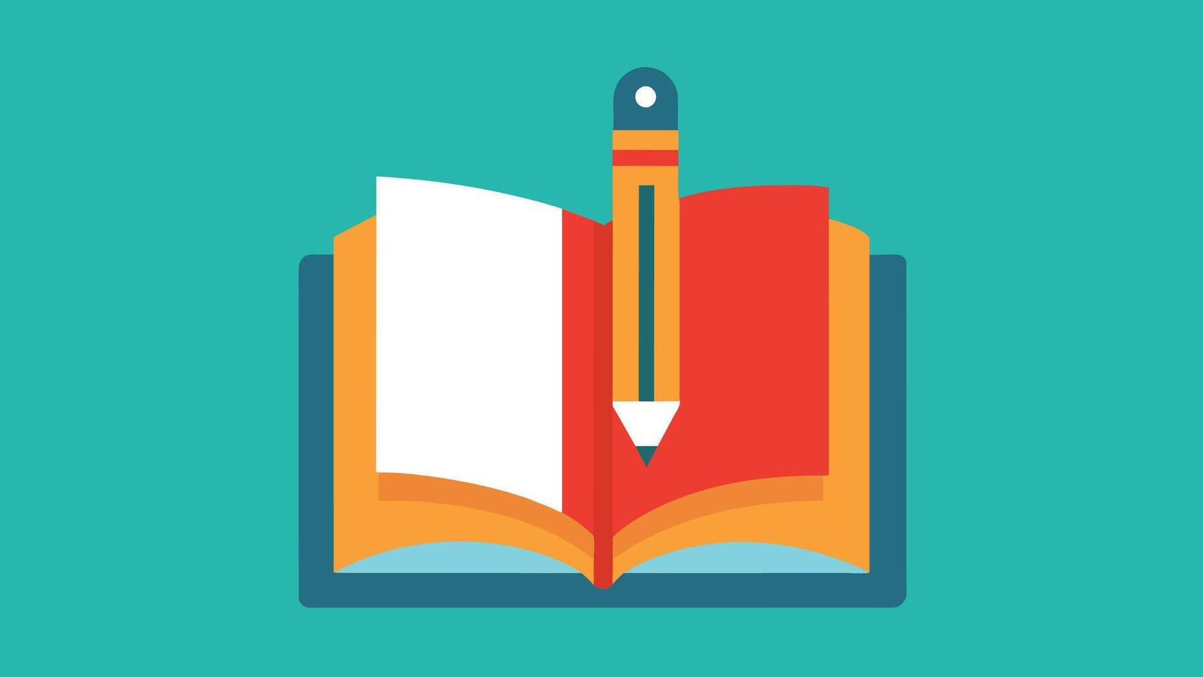 Creative Book and Pen Cartoon Icon Illustration Fun and Functional Designs vector