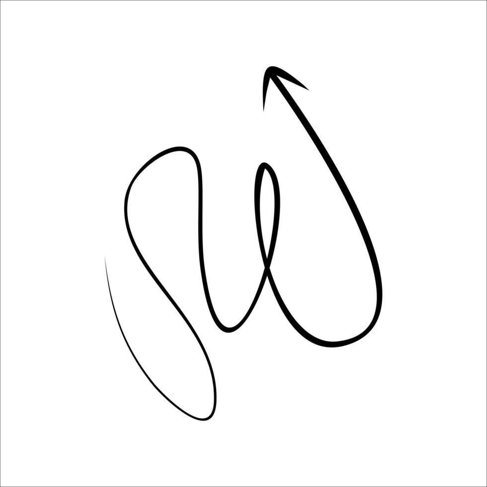 Modern Scrible Abstract Line Element vector