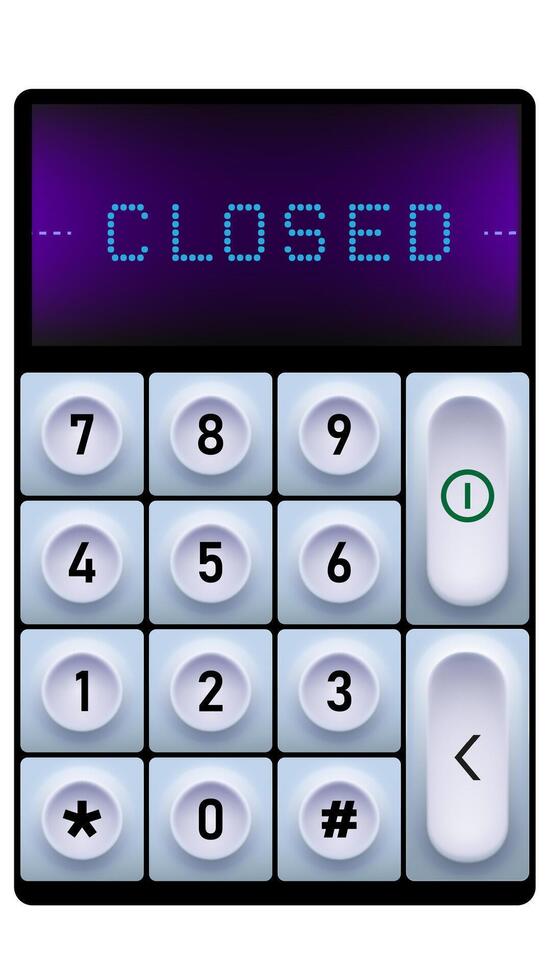 A digital combination lock. illustration vector