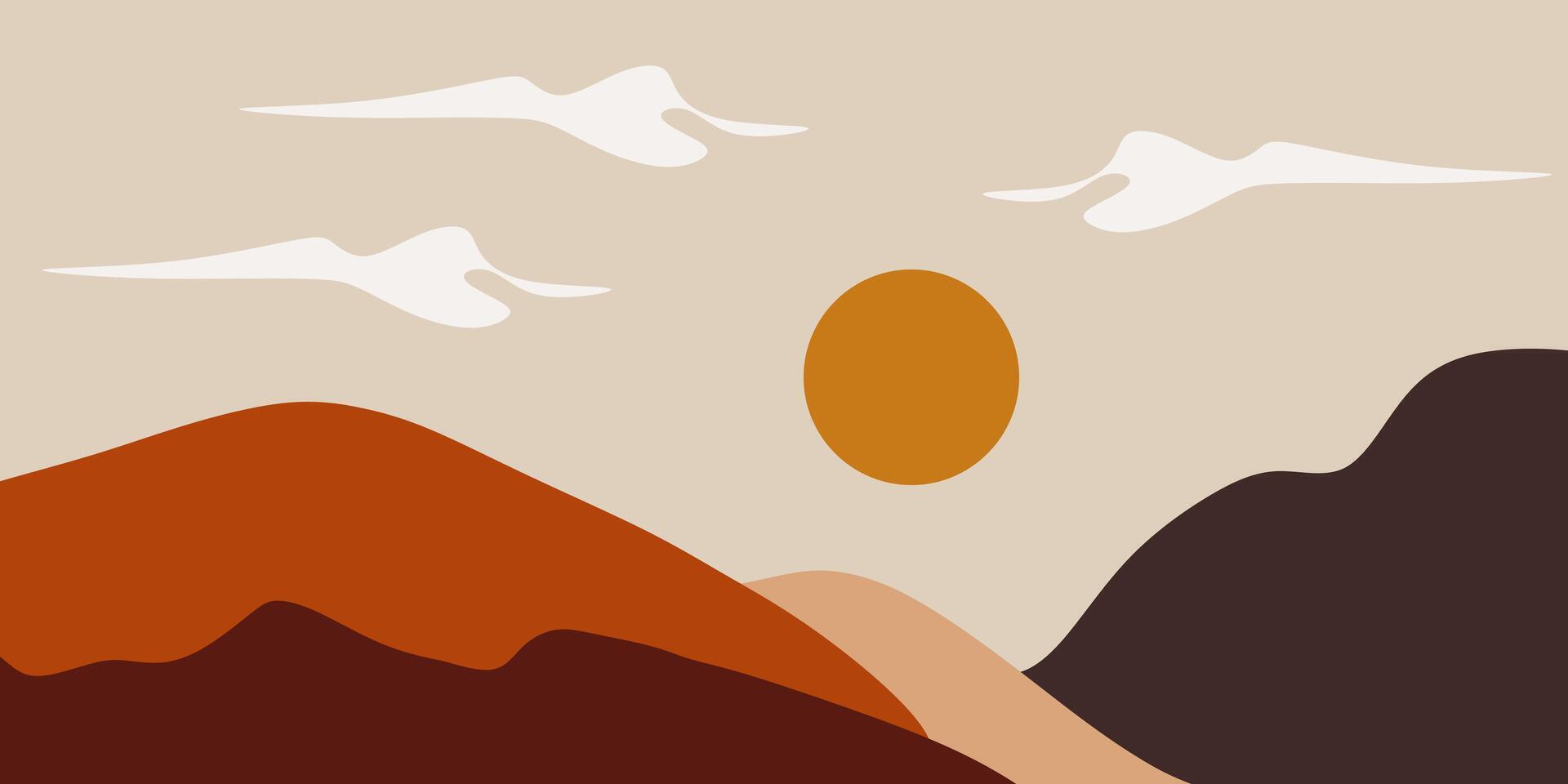 Abstract mountain landscape illustration vector
