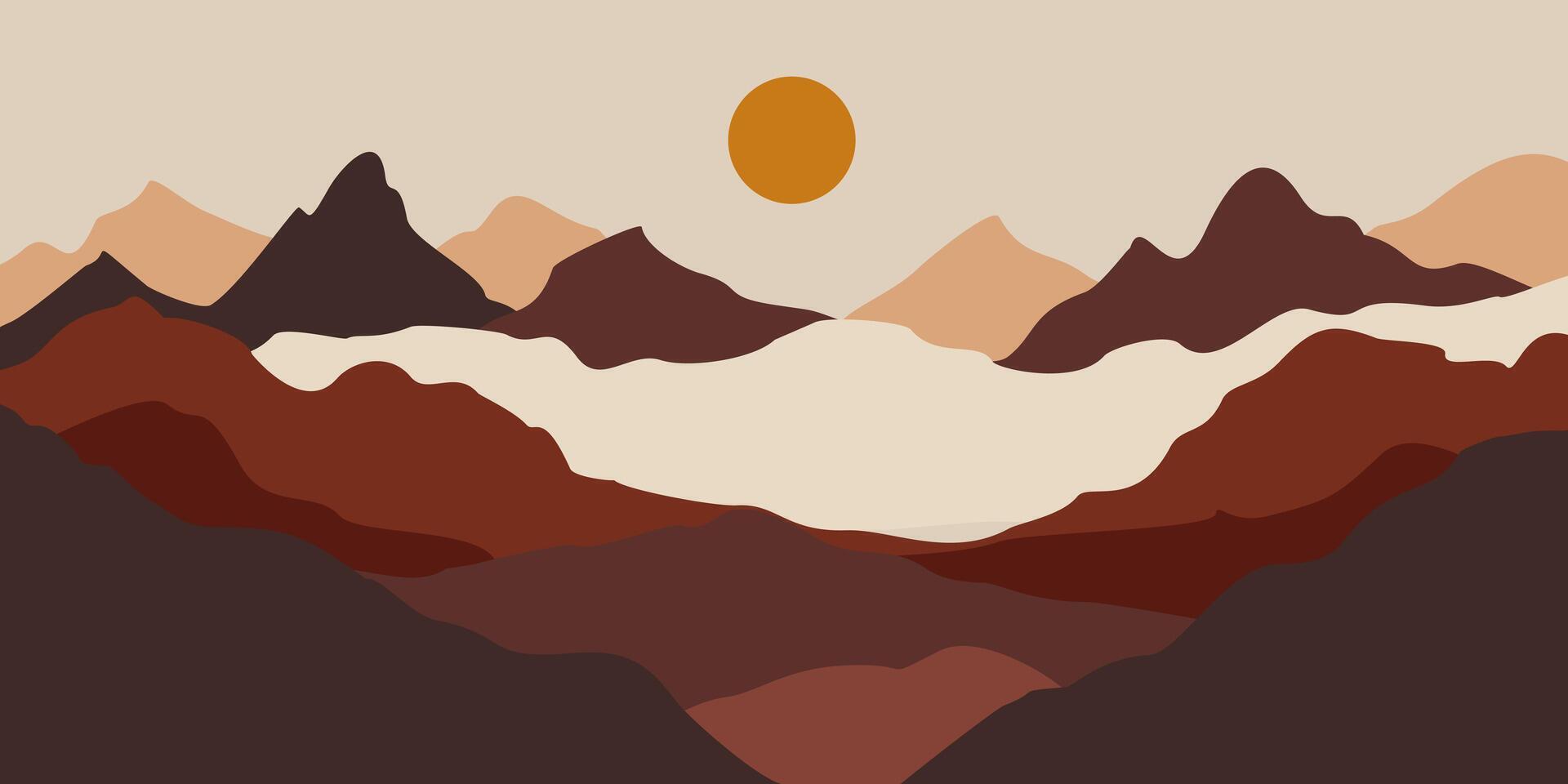 Abstract Mountain Landscape IllustrationAbstract Mountain Landscape Background Illustration vector