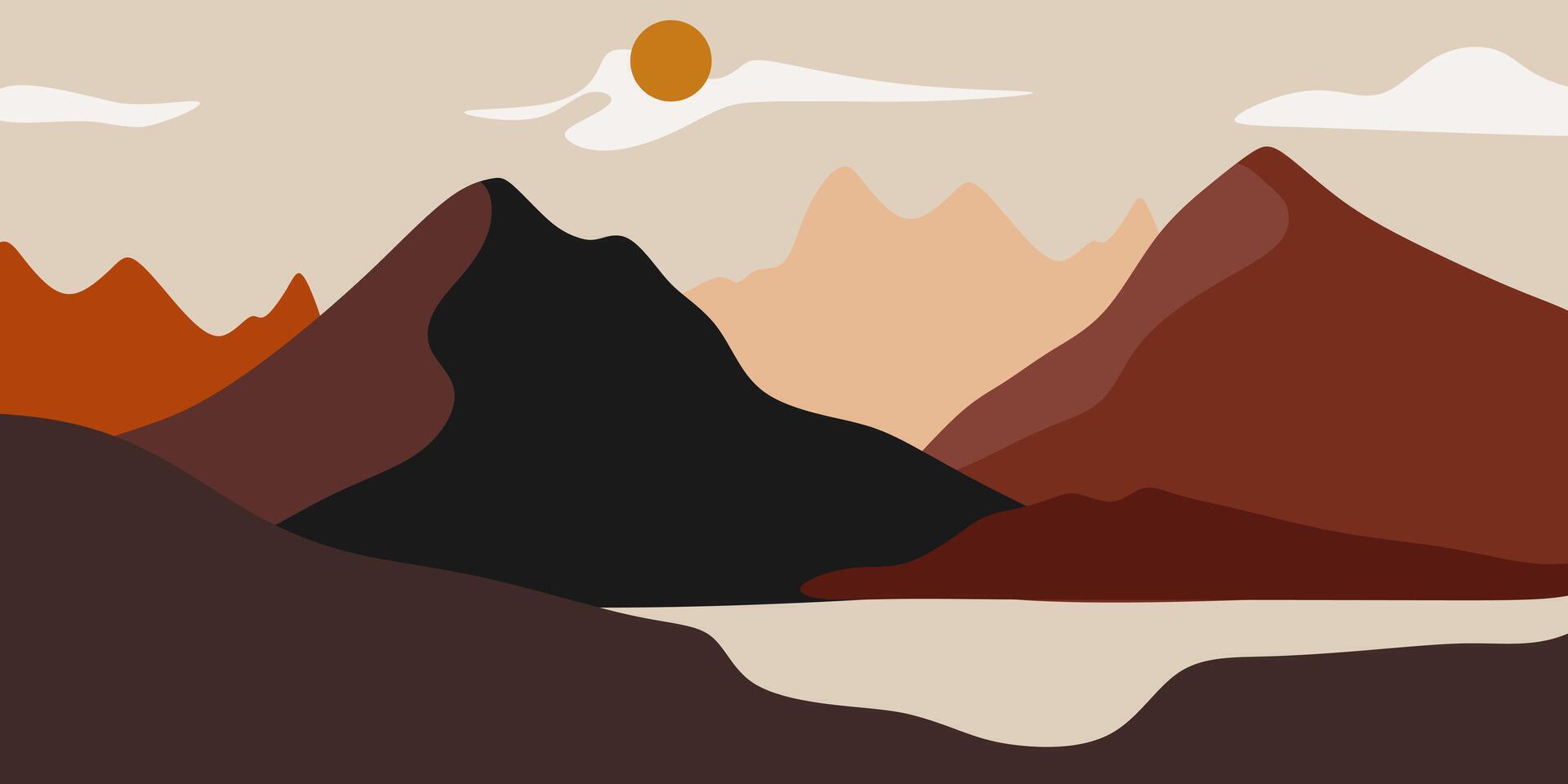 Abstract mountain landscape illustration vector
