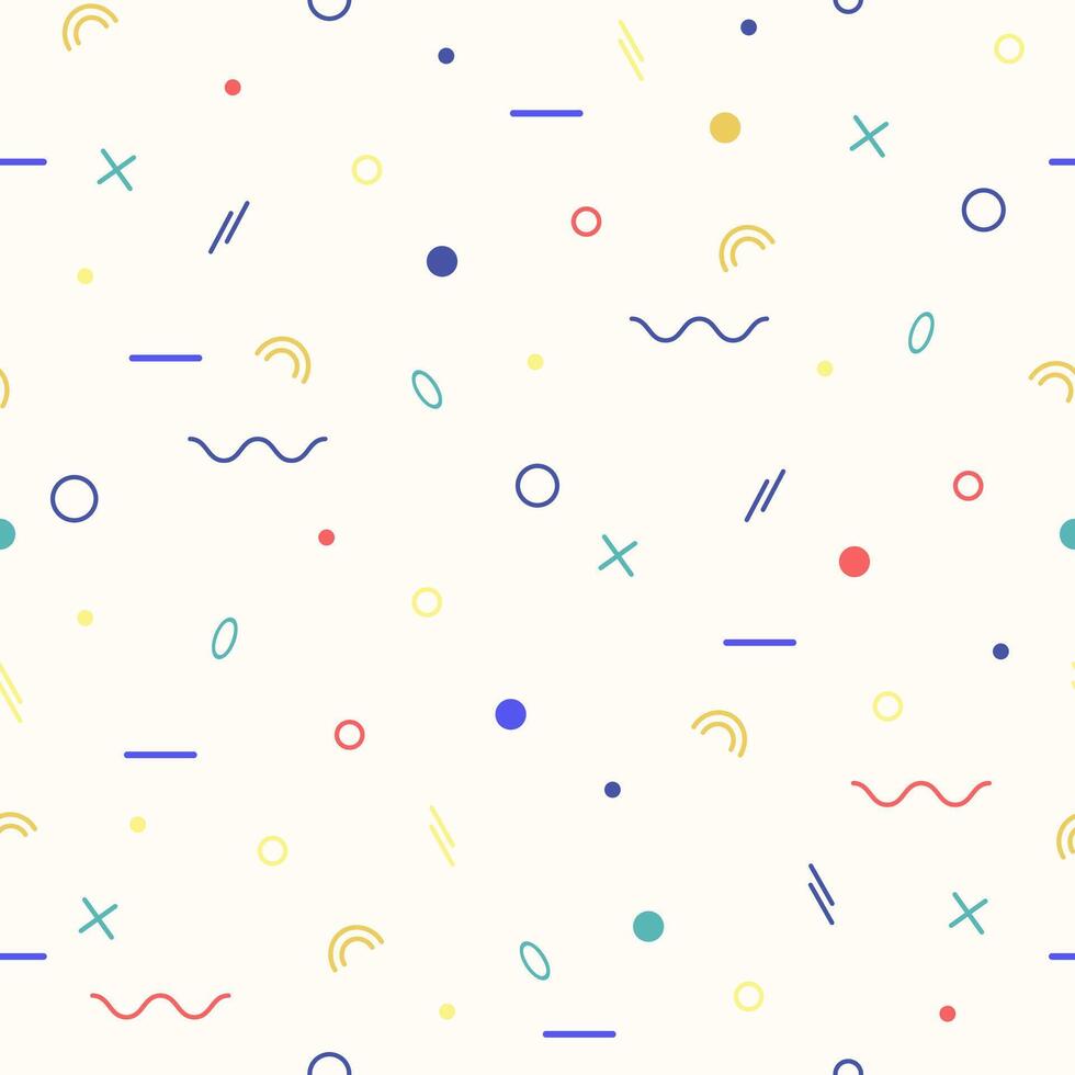 Seamless pattern abstract geometric form line shapes. Different size elements for childish cloth vector