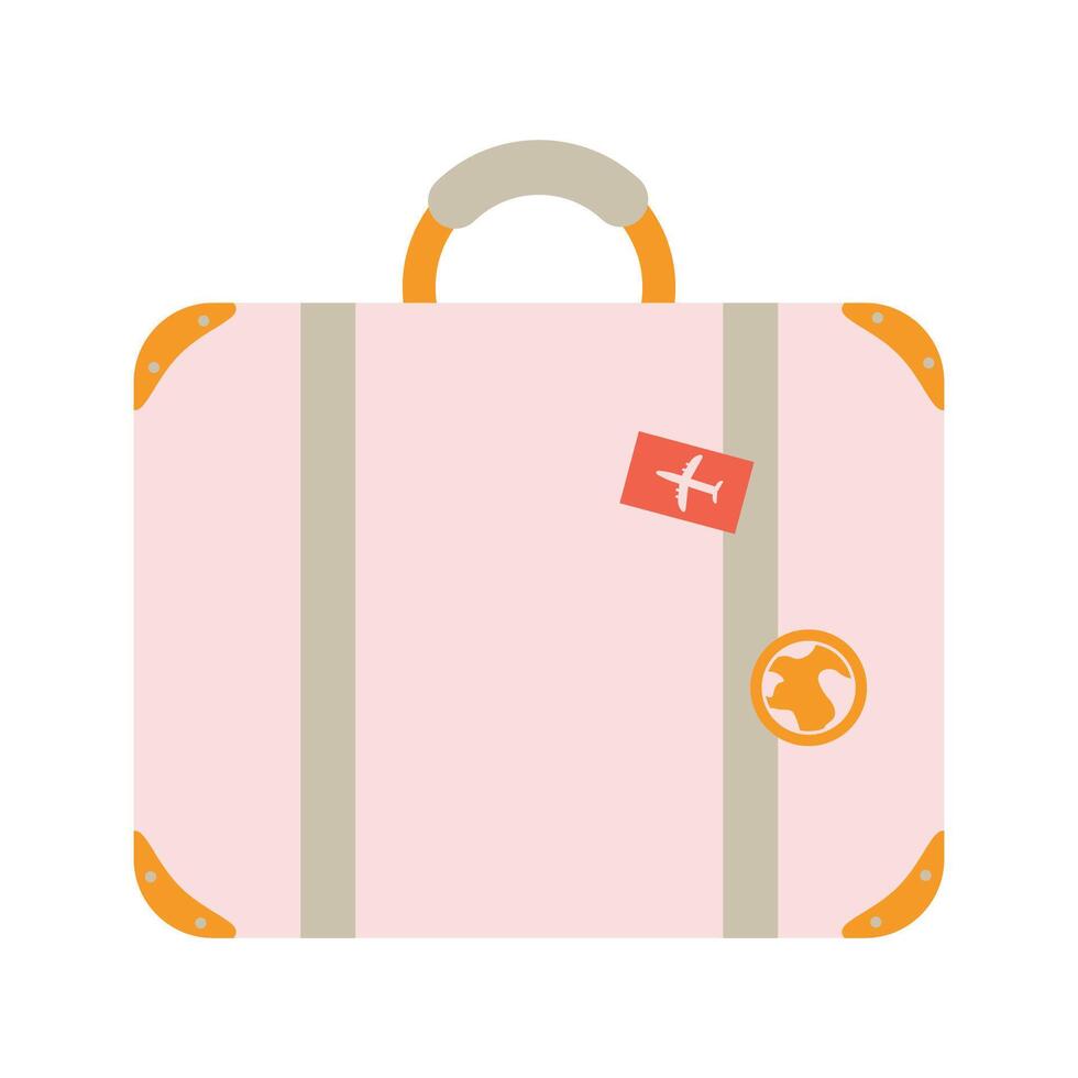 Summer vacation suitcase, baggage for travelling. illustration in flat style isolated on white background. Element for print, banner, card, brochure, logo. vector