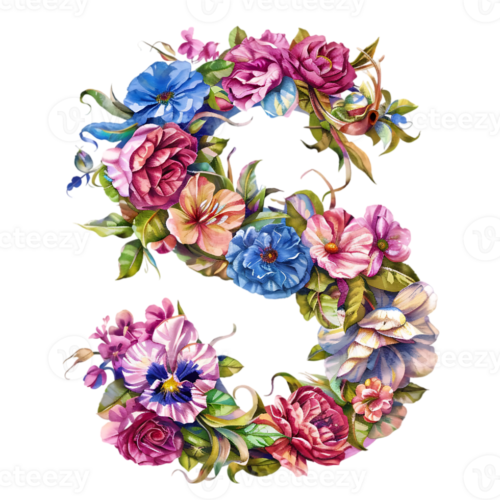 Flowers Alphabet Design png