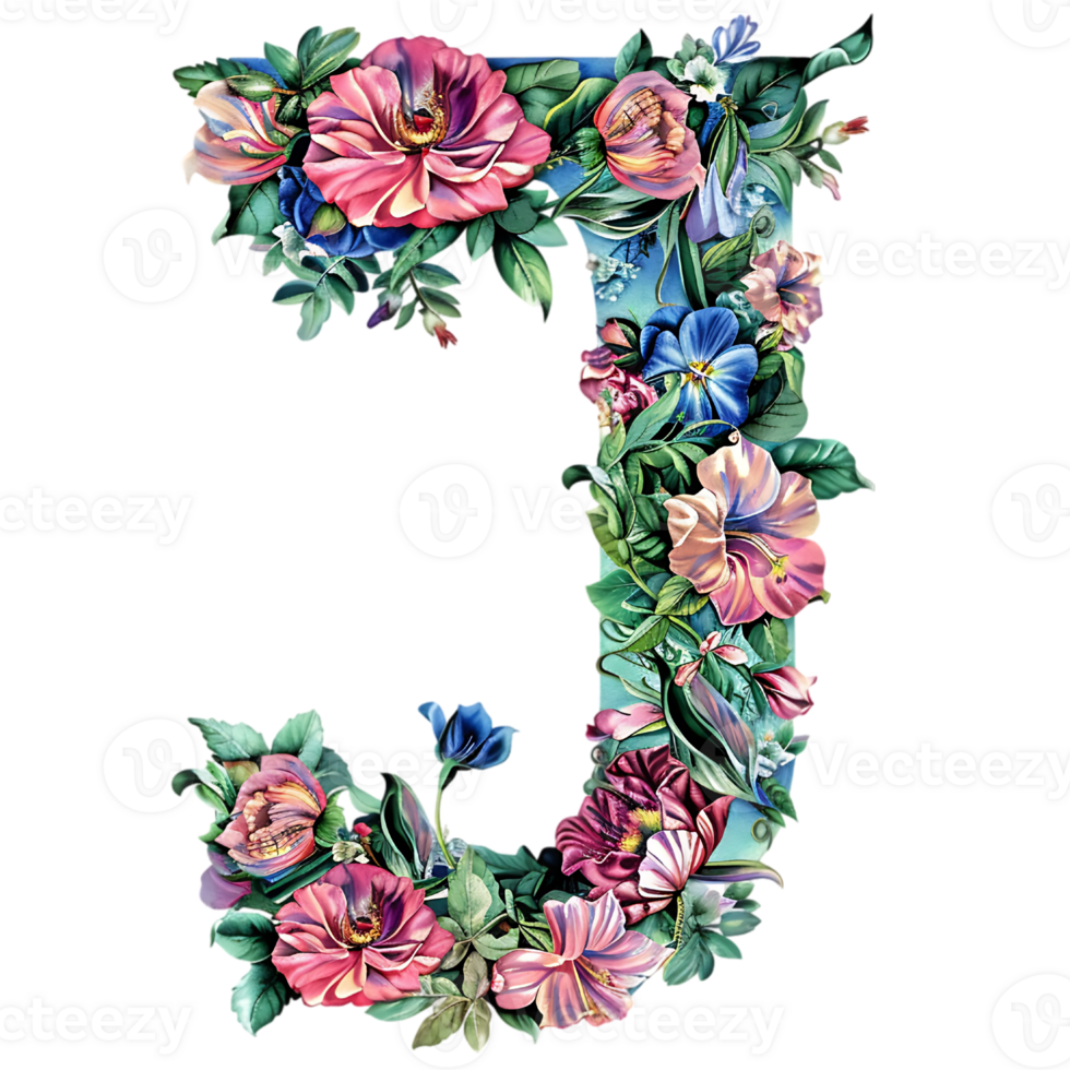 Flowers Alphabet Design png