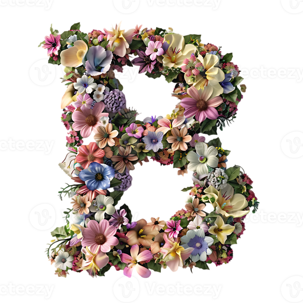 Flowers Alphabet Design png