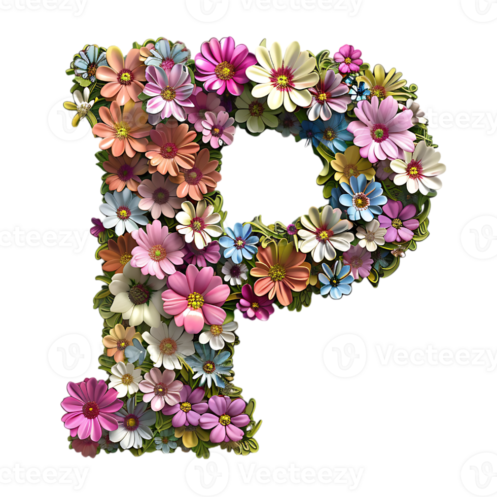 Flowers Alphabet Design png