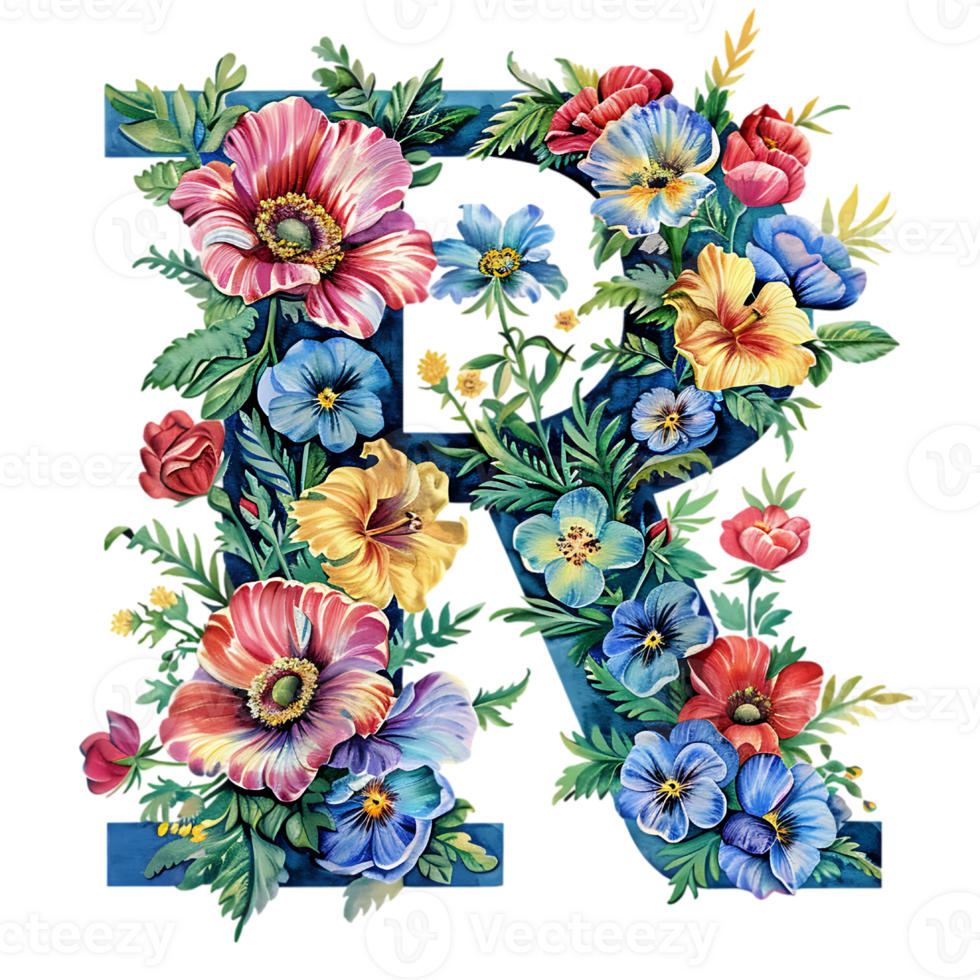 Flowers Alphabet Design png