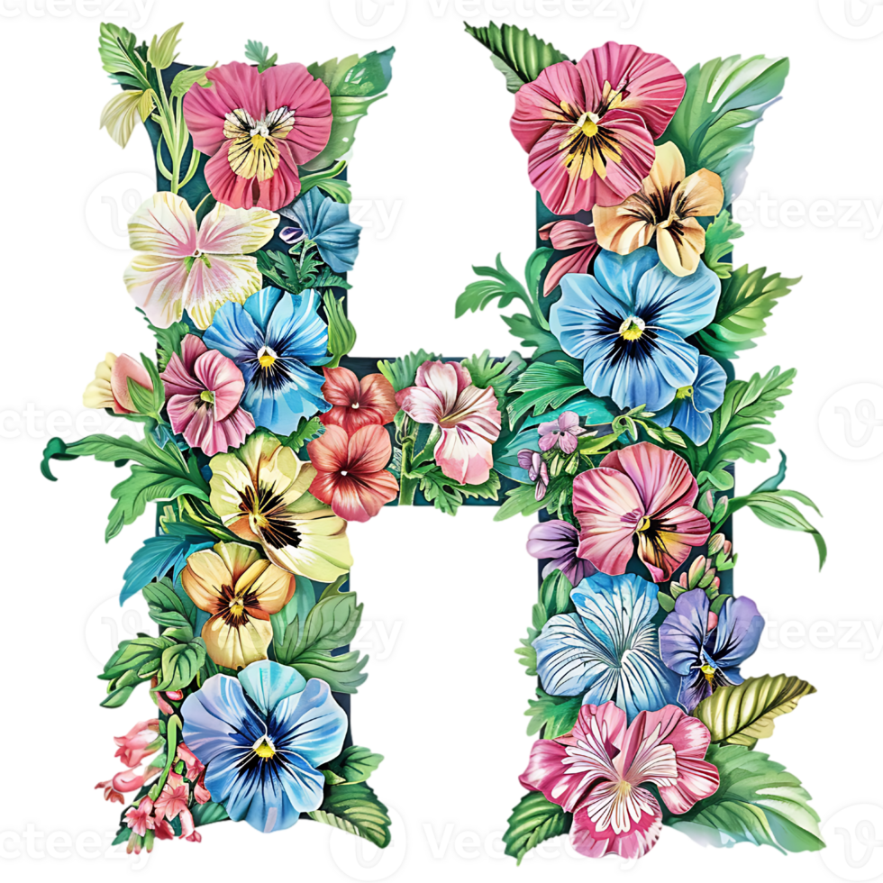 Flowers Alphabet Design png