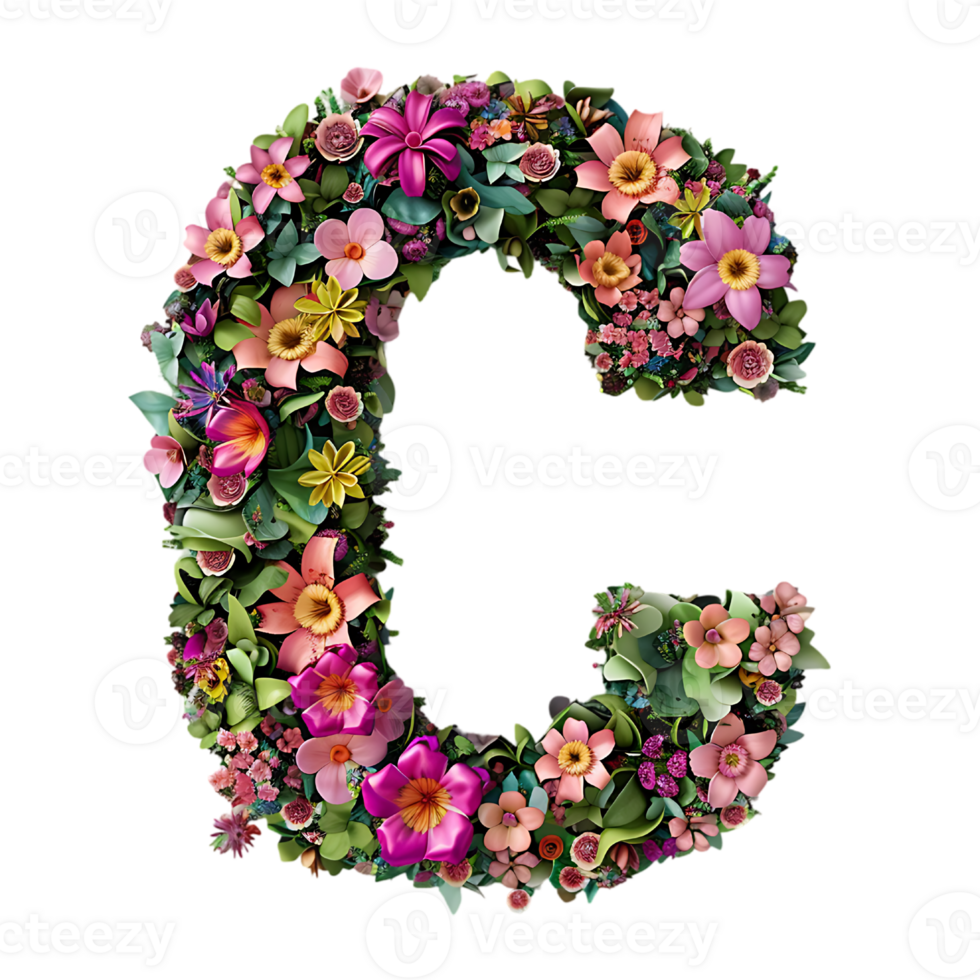 Flowers Alphabet Design png