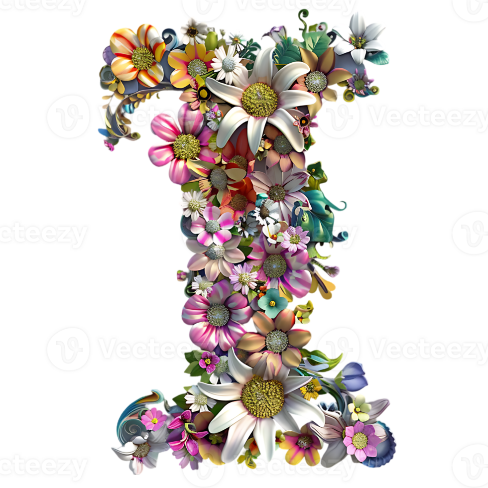 Flowers Alphabet Design png