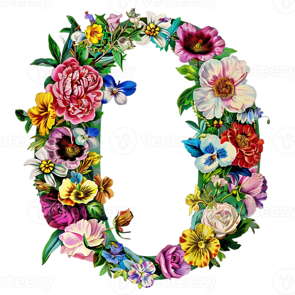 Flowers Alphabet Design png