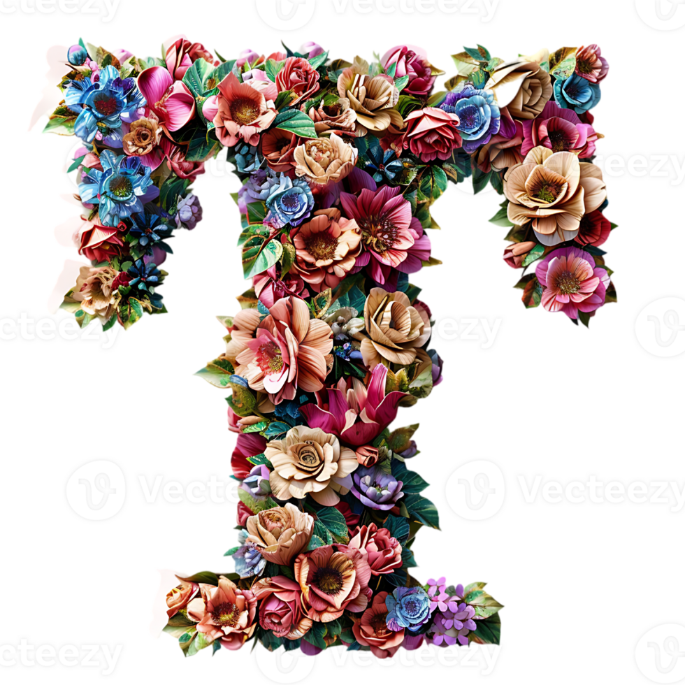 Flowers Alphabet Design png