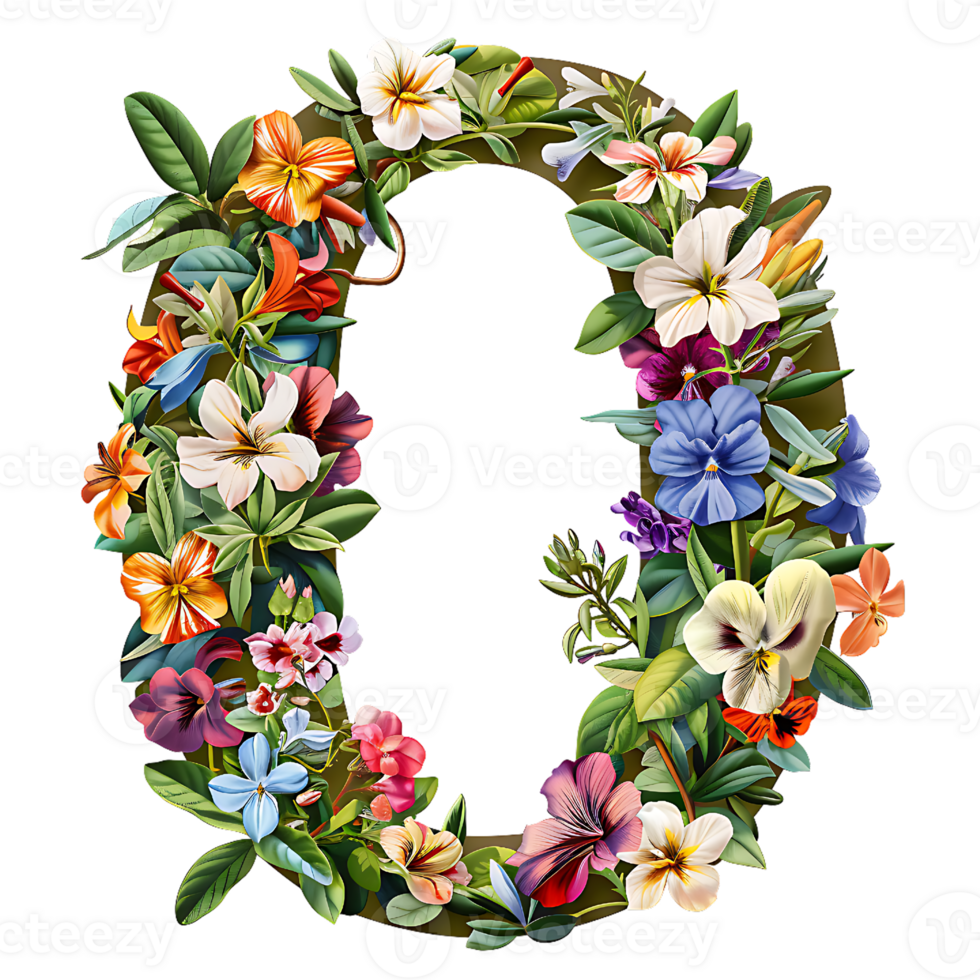 Flowers Alphabet Design png