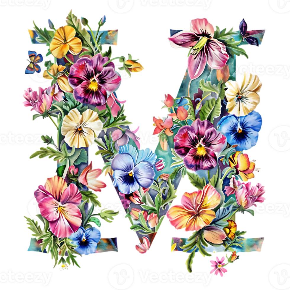 Flowers Alphabet Design png