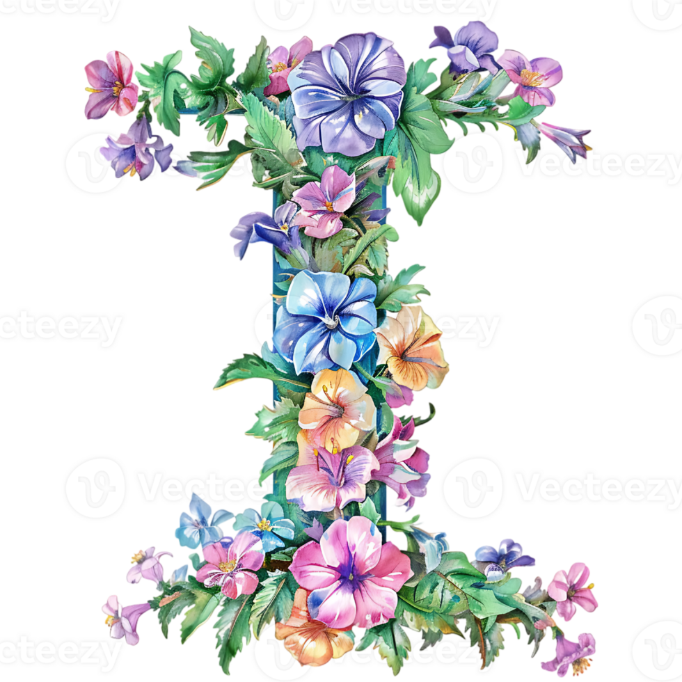 Flowers Alphabet Design png