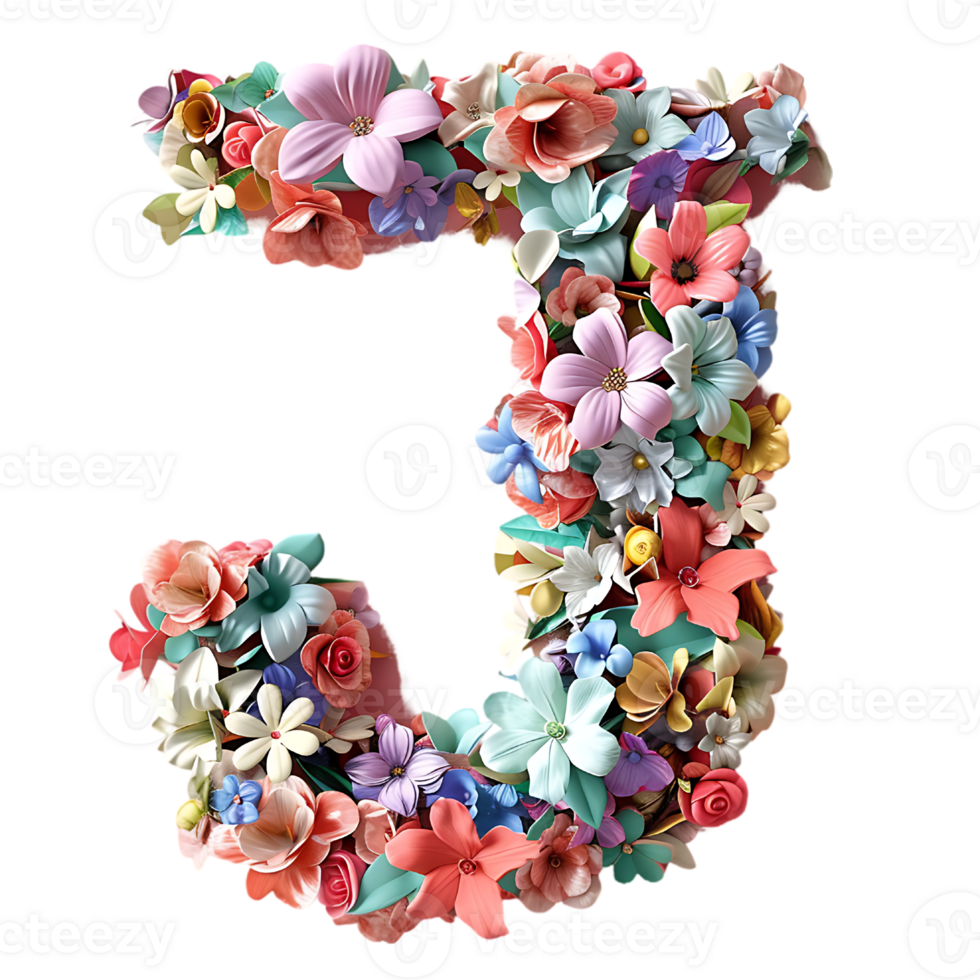Flowers Alphabet Design png