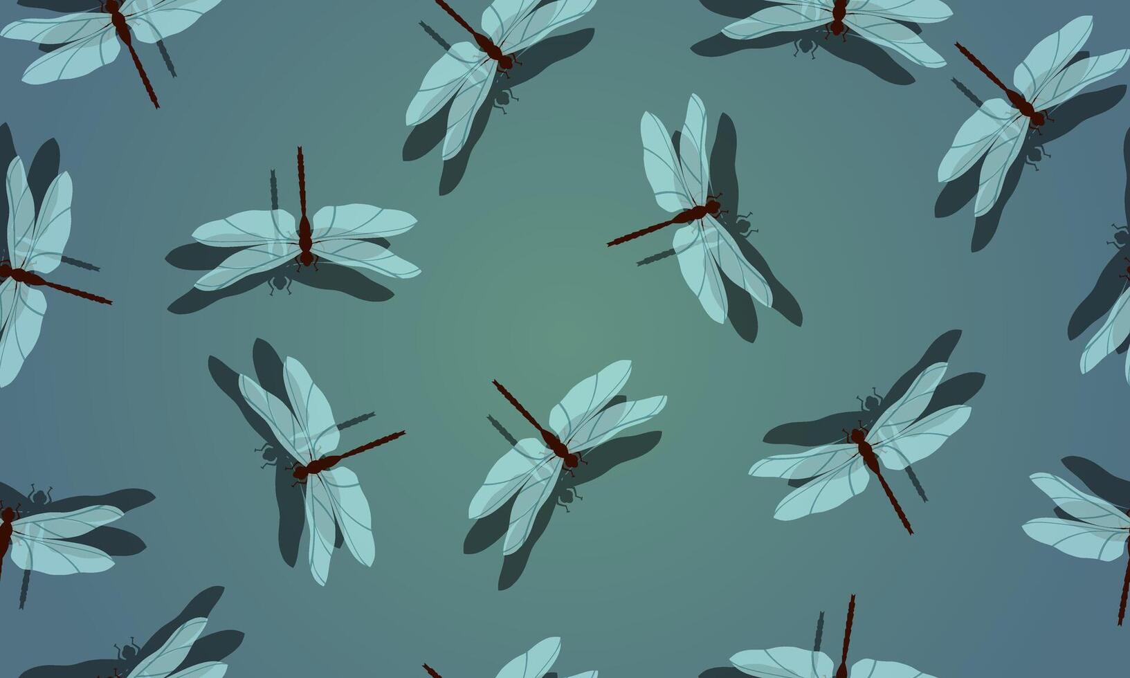 Seamless pattern with dragonfly insects. vector