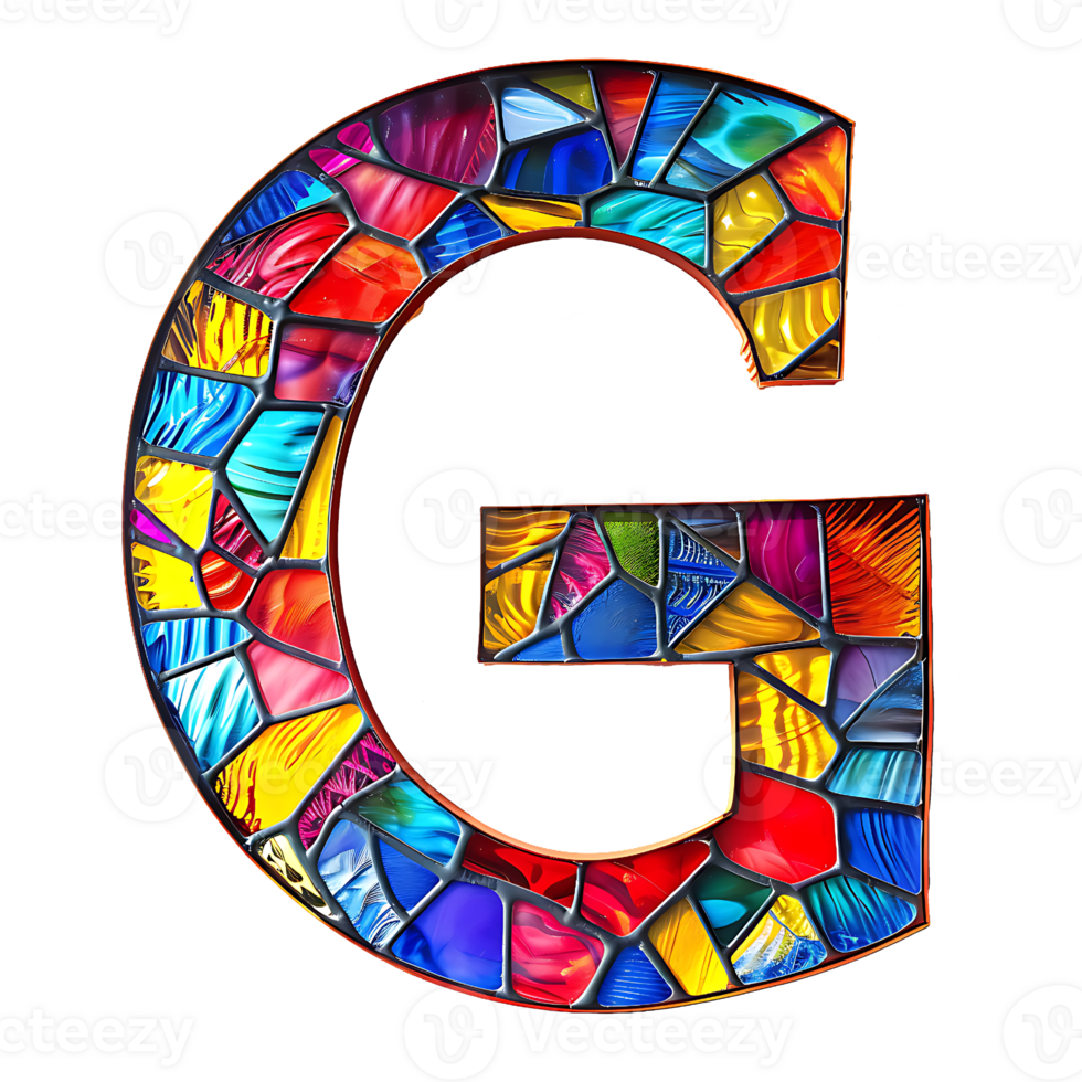 Stained Glass Alphabet Design png