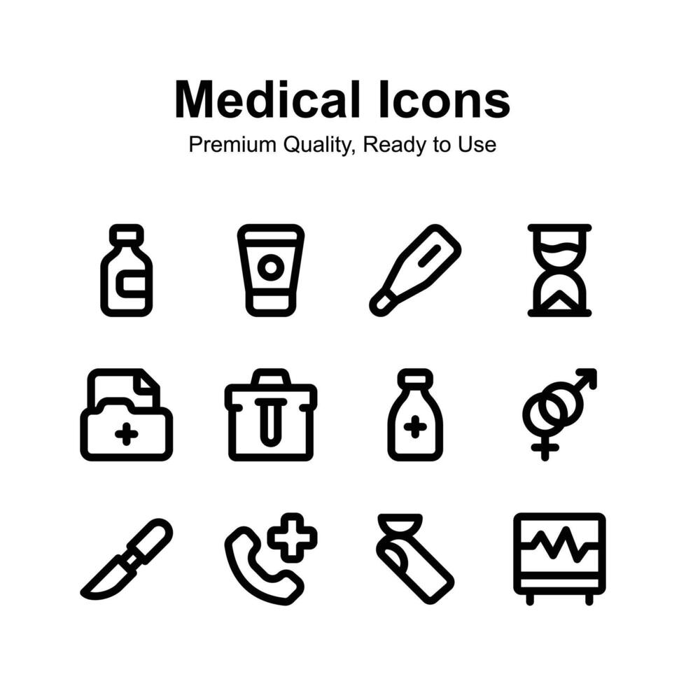 Well designed medical and healthcare icons set vector