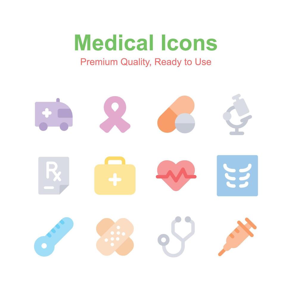 Medical and healthcare icons, premium quality ready to use vector